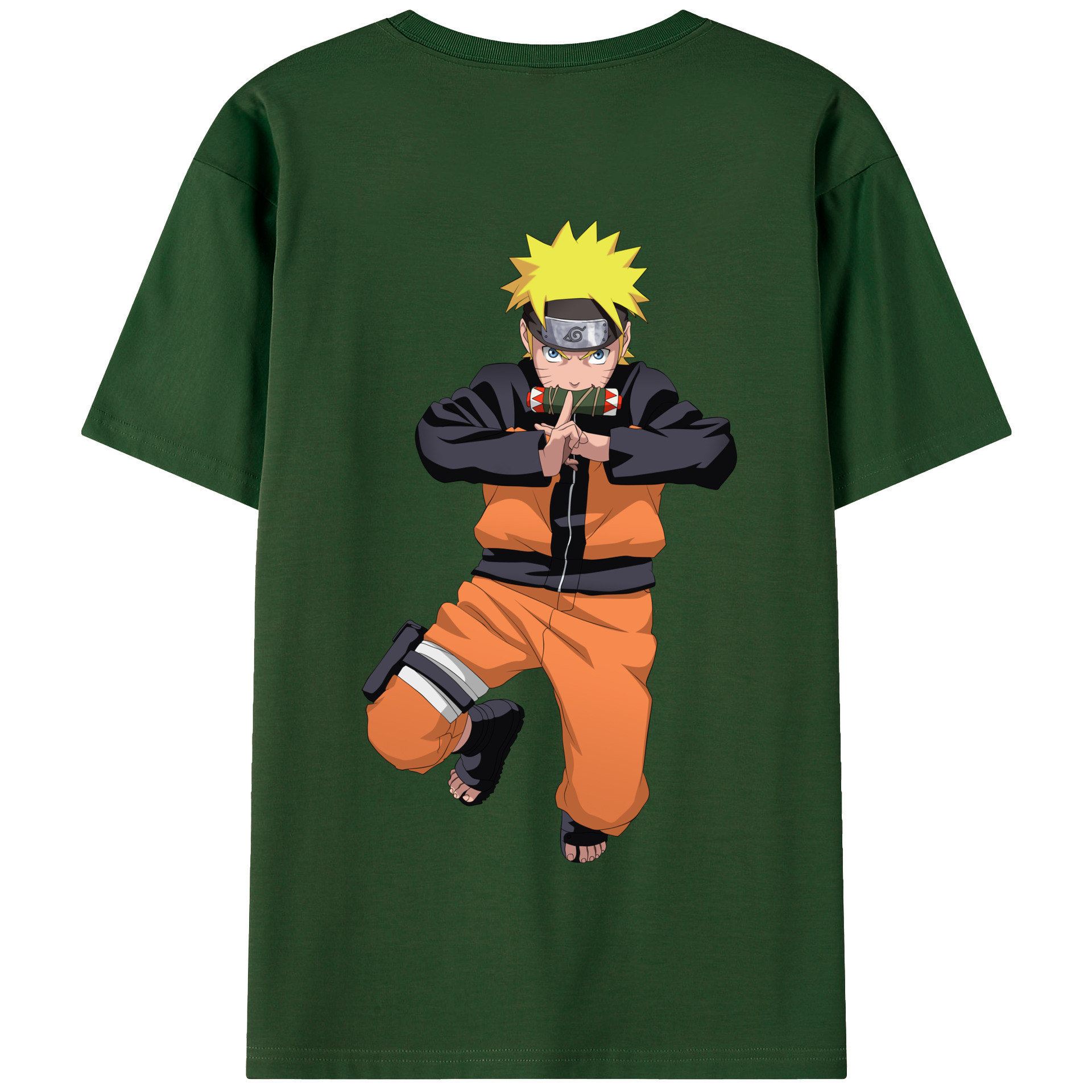 （画像用） NARUTO -ナルト- うずまき ナルト Uzumaki Naruto 綿100％半袖Tシャツ（背面プリント）